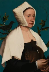 Retrato de uma dama com um esquilo e um estorninho, provavelmente Anne Lovell